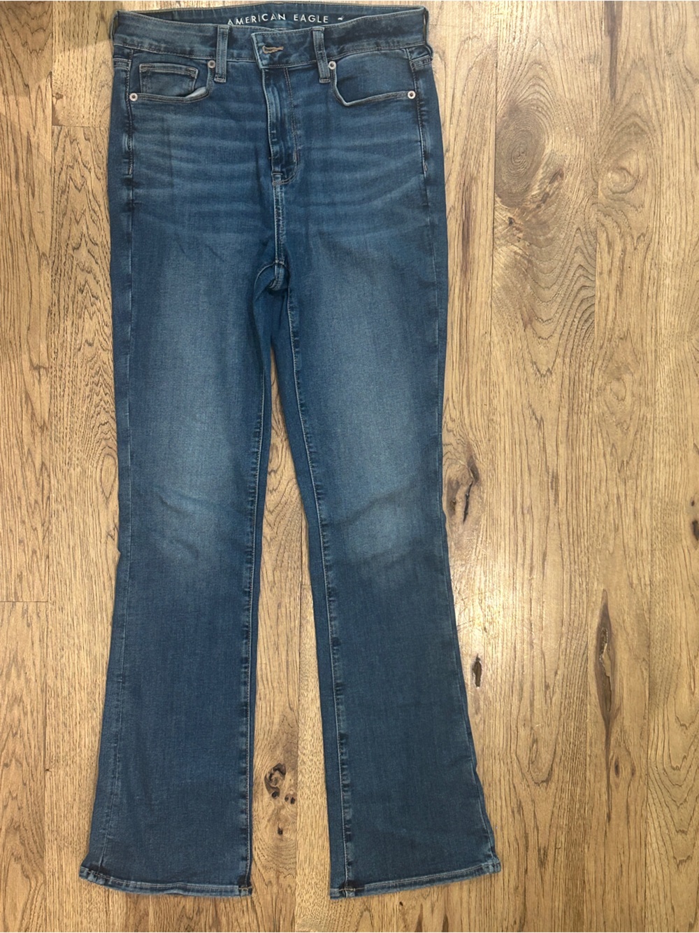 American Eagle Outfitters Women's Dark Blue Flare Jeans